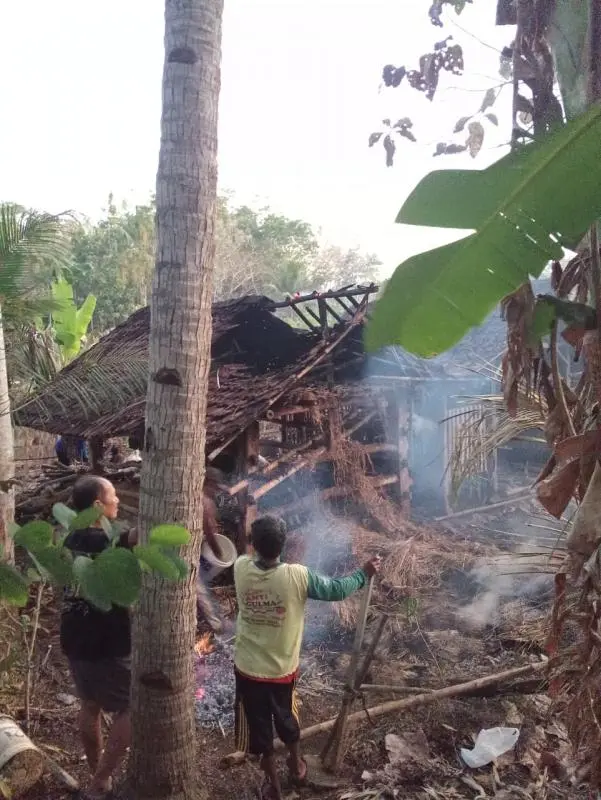 Dipicu Pembakaran Sampah, Kandang Kambing di Pakel Tepus Ludes Terbakar