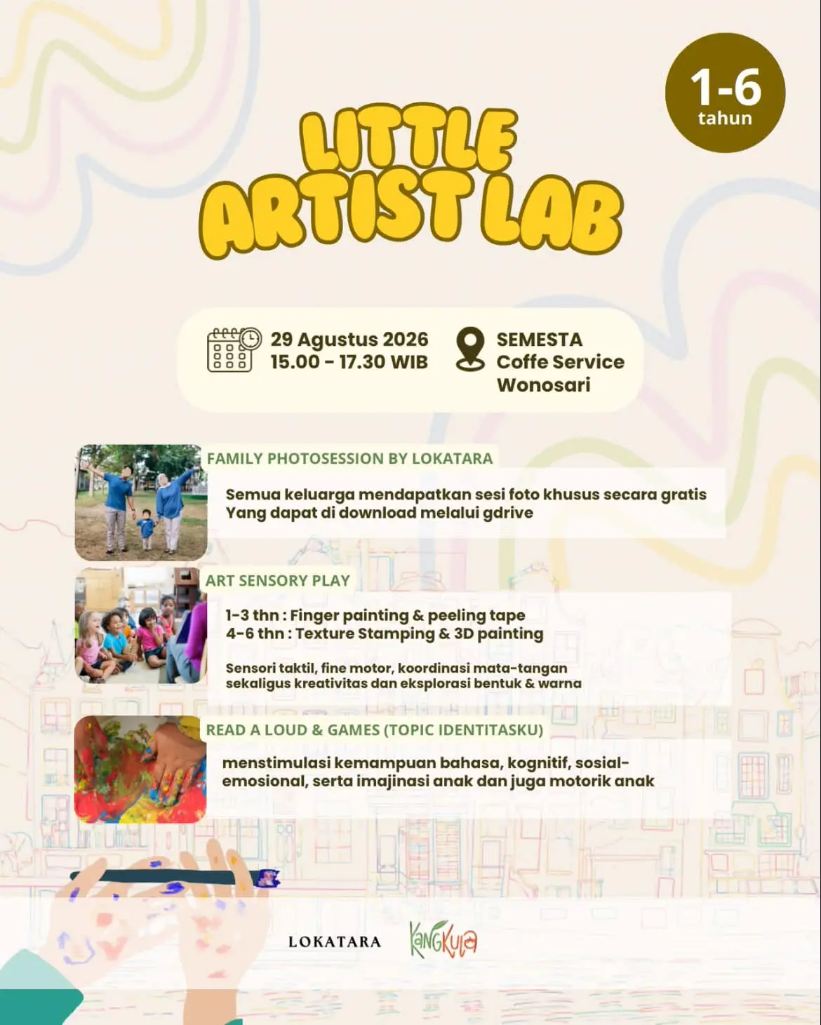 Asah Kreativitas Anak, Little Artist Lab Gelar Art Sensory Play di Wonosari