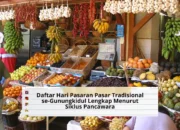 Daftar Hari Pasaran Pasar Tradisional se-Gunungkidul Lengkap Menurut Siklus Pancawara